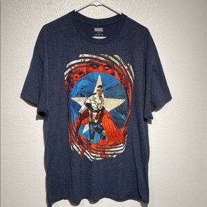 Marvel Blue Short Sleeve Tee with Vintage Graphic